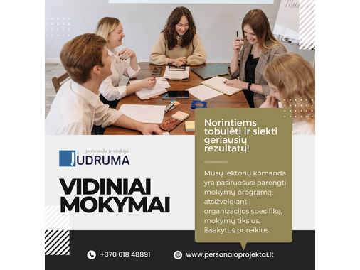  MOKYMO SEMINARAI ĮMONIŲ/ĮSTAIGŲ DARBUOTOJAMS