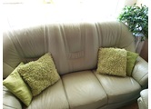 Natūralios odos : sofa su miegamąja funkcija 